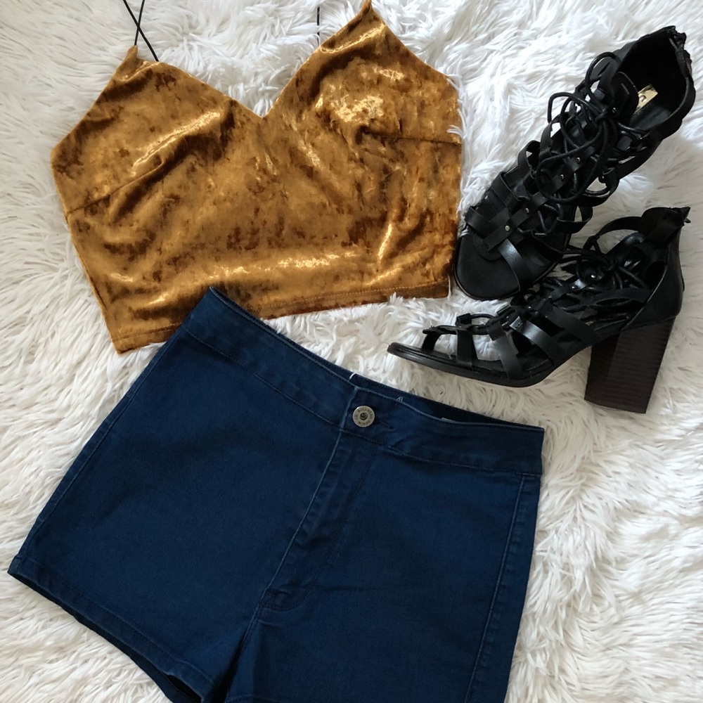 Bullhead Blue High Waist Hot Short